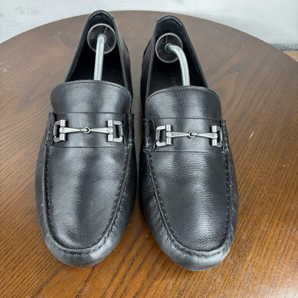 Cole Haan Somerset Shoes Men's 10M Black Leather Horsebit Bit Driving Loafers